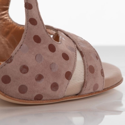 A4 Beige Pois Heel 7 cm